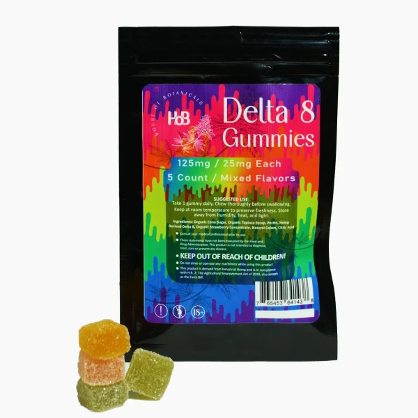 delta 8 gummy in assorted mixed flavors